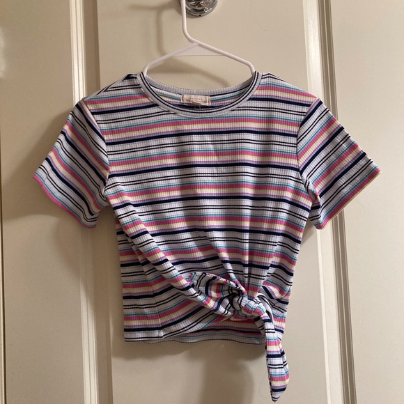 NWOT Walking on Sunshine Girls Striped Top, L - Picture 1 of 4